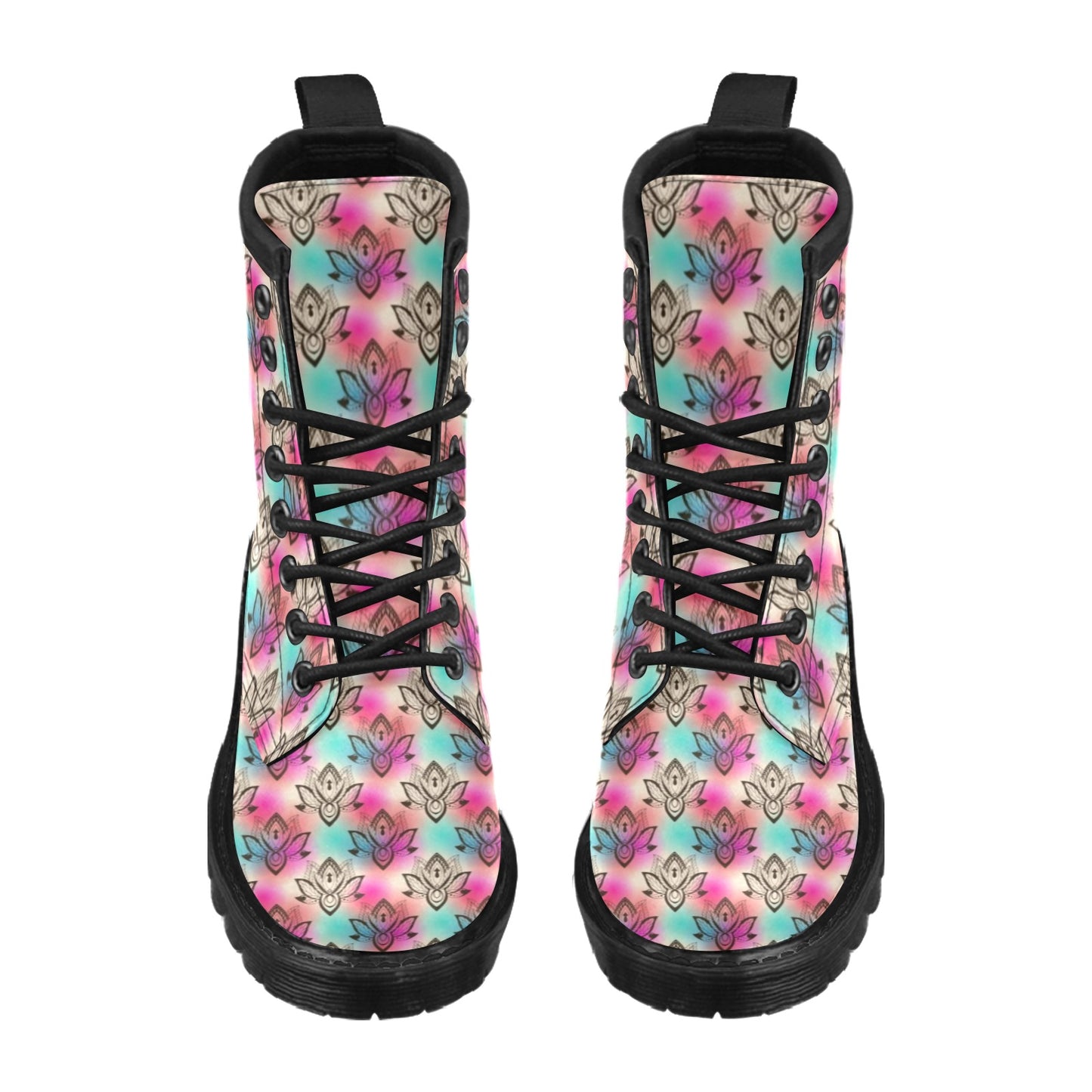 lotus Boho Pattern Print Design LO02 Women's Boots