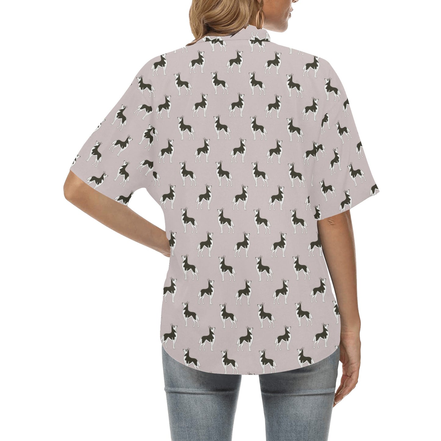 Siberian Huskies Print Design LKS301 Women's Hawaiian Shirt