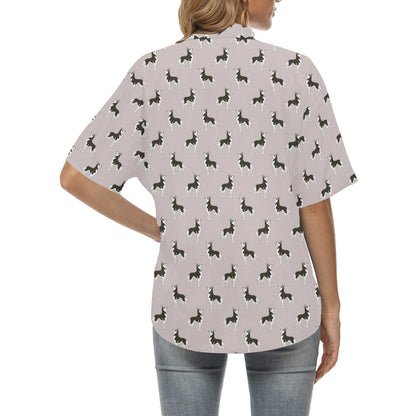 Siberian Huskies Print Design LKS301 Women's Hawaiian Shirt