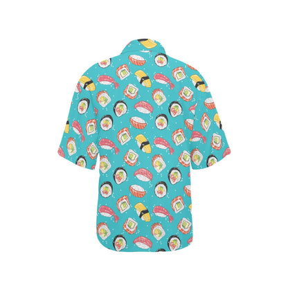 Sushi Print Design LKS305 Women's Hawaiian Shirt