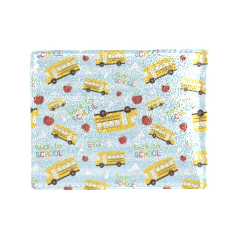 School Bus Back To School Print Design LKS303 Men's ID Card Wallet