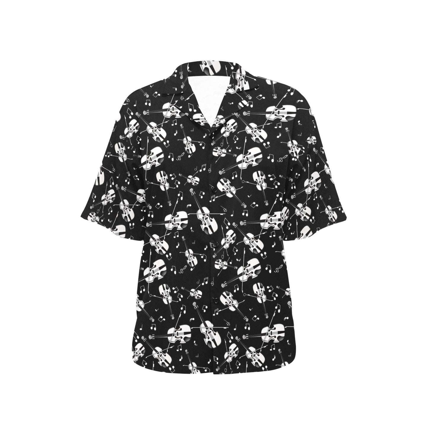 Violin Print Design LKS404 Women's Hawaiian Shirt