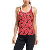 Hibiscus Red Pattern Print Design LKS306 Women's Racerback Tank Top