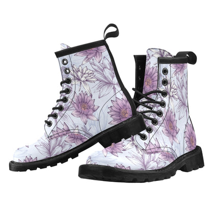 Water Lily Pattern Print Design WL01 Women's Boots