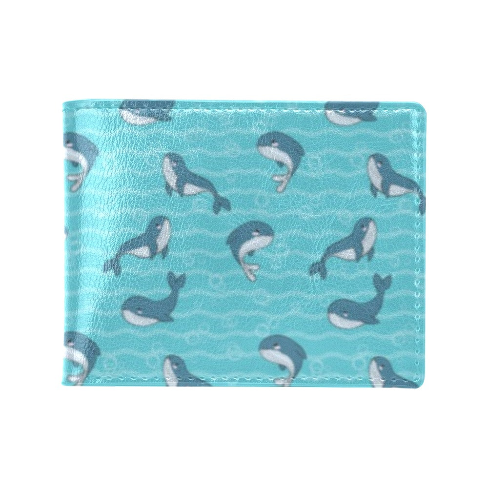 Whale Print Design LKS303 Men's ID Card Wallet