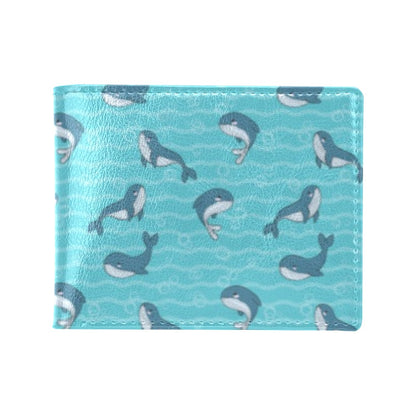 Whale Print Design LKS303 Men's ID Card Wallet