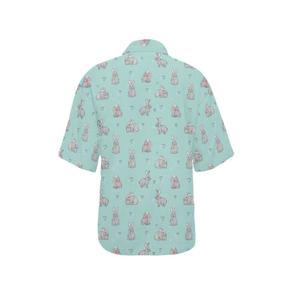 Bunny Pattern Print Design 02 Women's Hawaiian Shirt