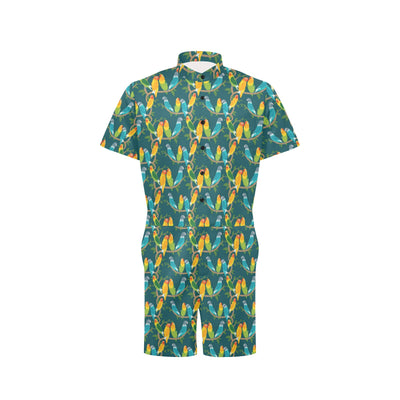 Lovebird Pattern Print Design 02 Men's Romper