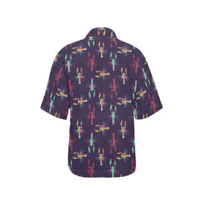 Lobster Print Design LKS402 Women's Hawaiian Shirt