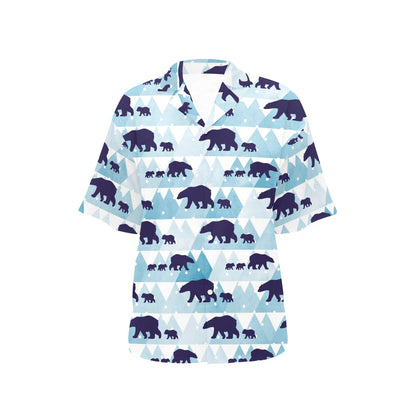 Bear Pattern Print Design BE01 Women's Hawaiian Shirt