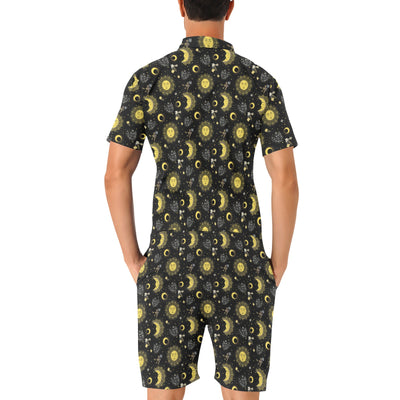 Sun Moon Print Design LKS301 Men's Romper