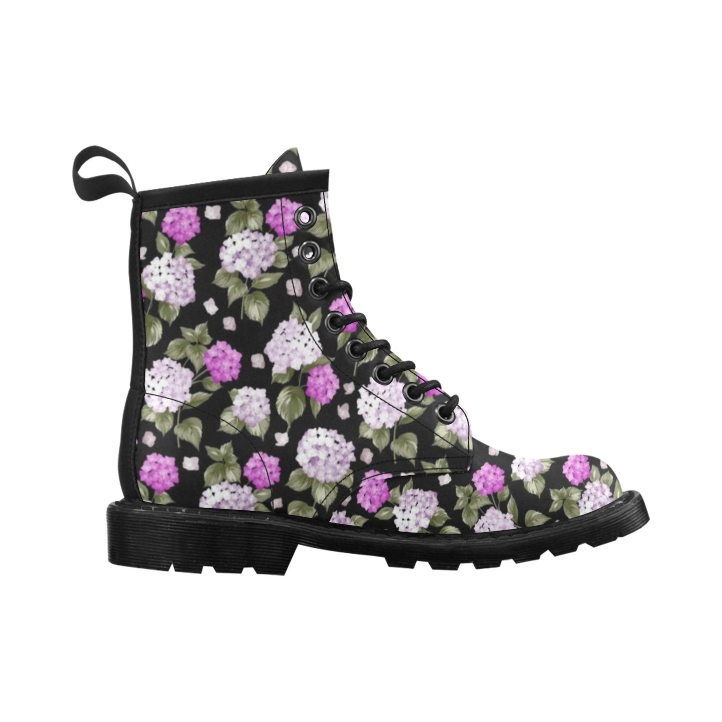 Hydrangea Pattern Print Design HD011 Women's Boots
