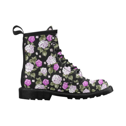 Hydrangea Pattern Print Design HD011 Women's Boots