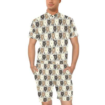 Bear Pattern Print Design 04 Men's Romper