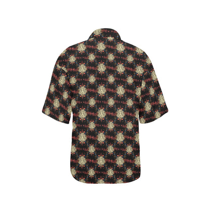 Zodiac Leo Pattern Design Print Women's Hawaiian Shirt