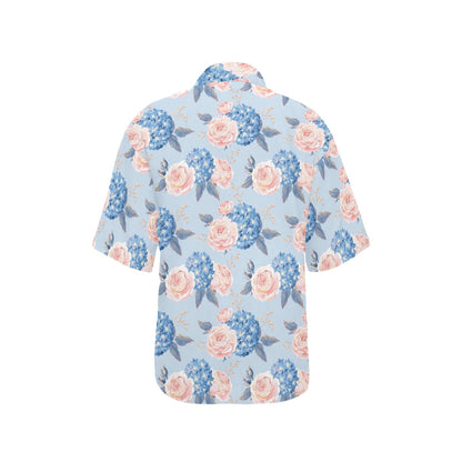 Hydrangea Pattern Print Design HD06 Women's Hawaiian Shirt