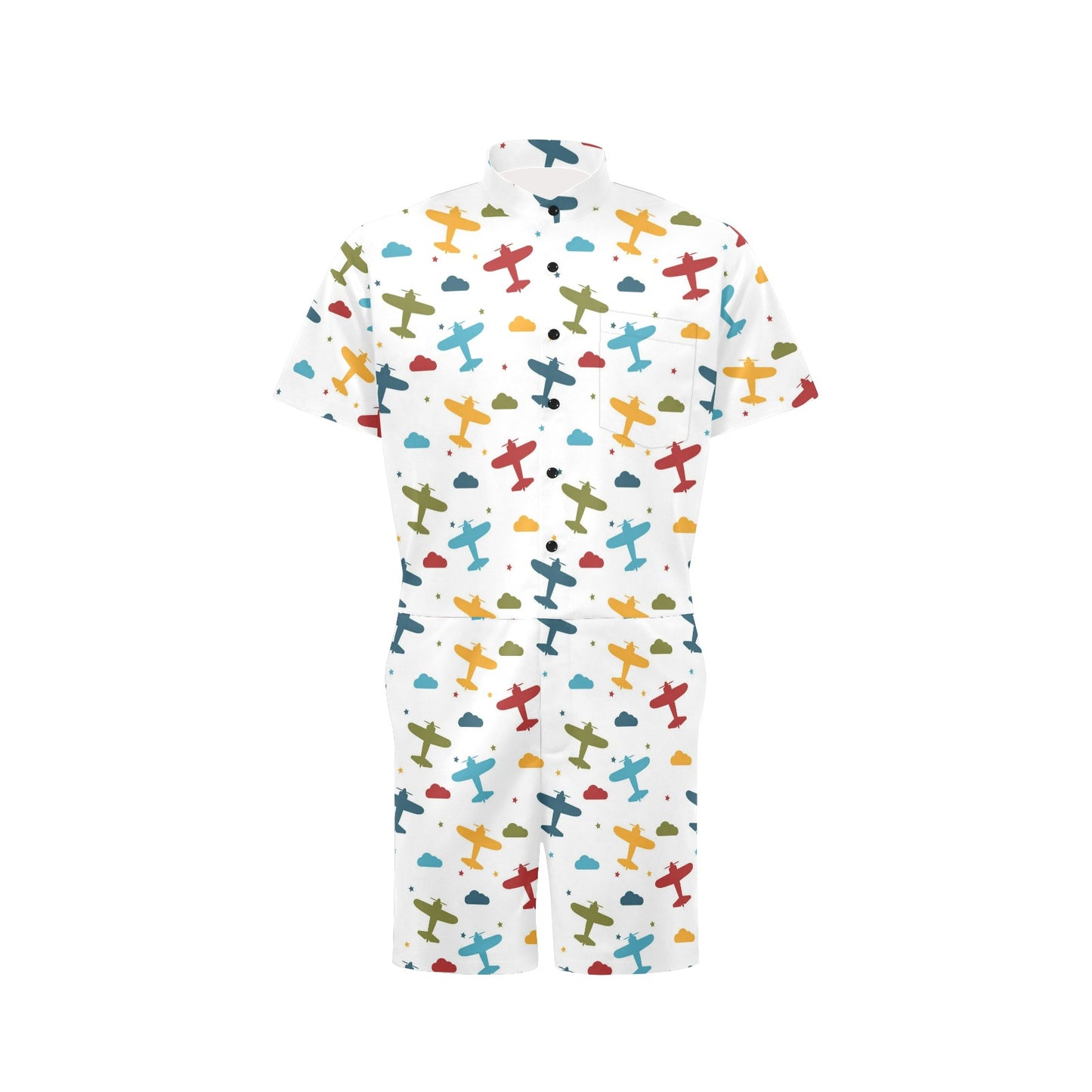 Airplane Pattern Print Design 06 Men's Romper