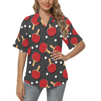 Ping Pong Pattern Print Design A05 Women's Hawaiian Shirt