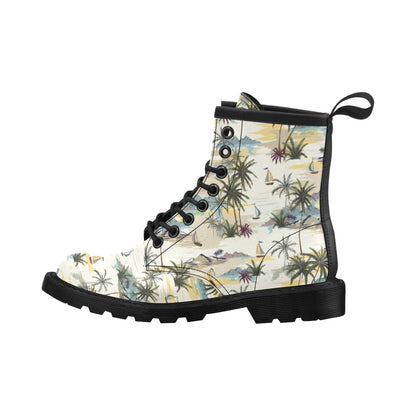 Palm Tree Beach Print Women's Boots