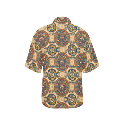 Calendar Aztec Pattern Print Design 02 Women's Hawaiian Shirt