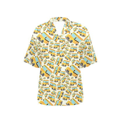 School Bus Print Design LKS301 Women's Hawaiian Shirt