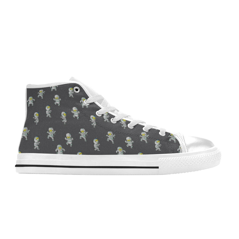 Mummy Print Design LKS305 High Top Women's White Shoes