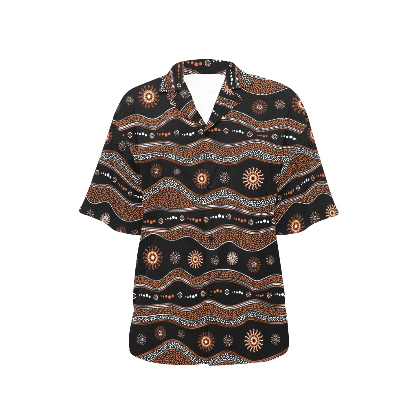 Aboriginal Print Design LKS404 Women's Hawaiian Shirt