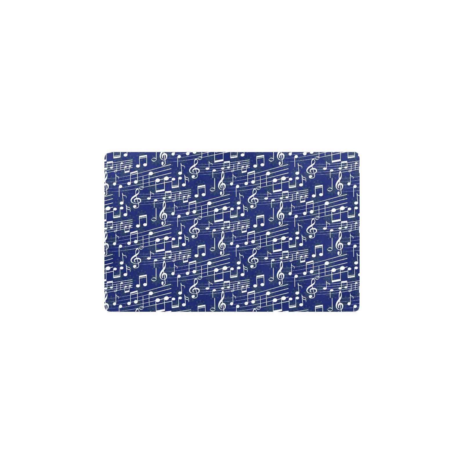 Music Note Blue Themed Print Kitchen Mat