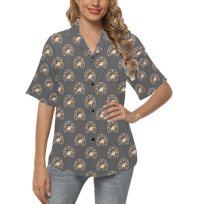 Horseshoe Print Design LKS306 Women's Hawaiian Shirt