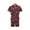 Cheetah Red Print Pattern Men's Romper