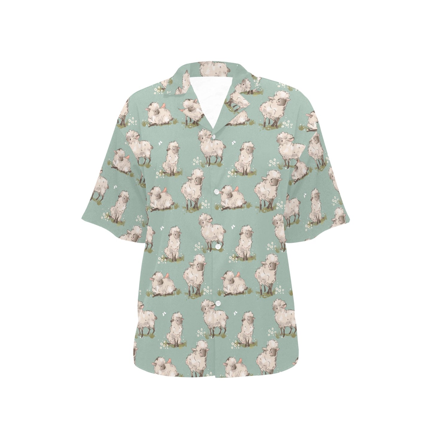 Sheep Print Design LKS405 Women's Hawaiian Shirt
