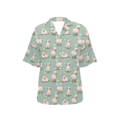 Sheep Print Design LKS405 Women's Hawaiian Shirt
