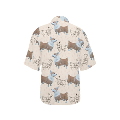 Pembroke Welsh Corgis Pattern Print Design A03 Women's Hawaiian Shirt