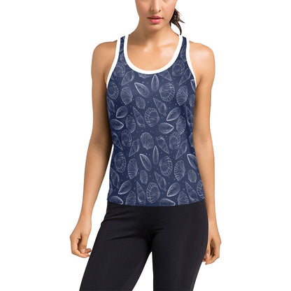 Seashell Print Design LKS3011 Women's Racerback Tank Top