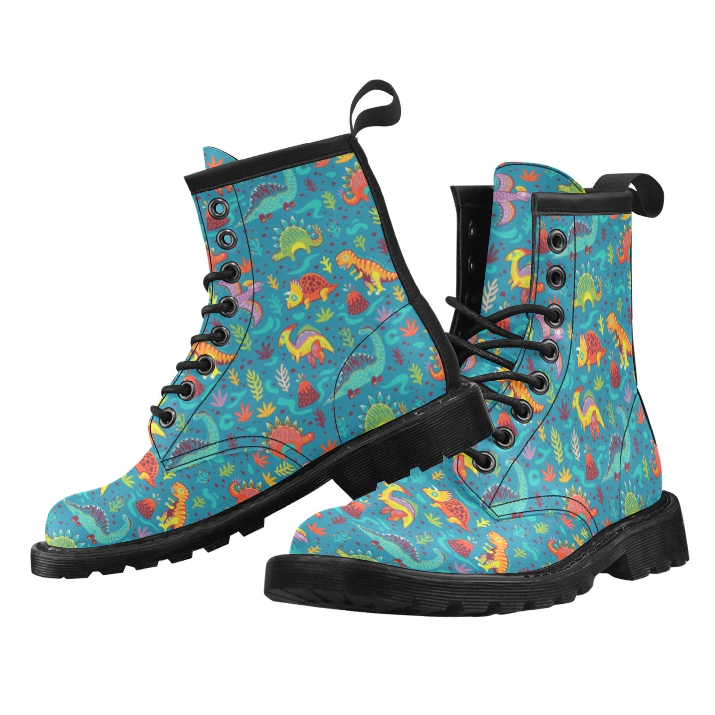 Dinosaur Cartoon Style Women's Boots