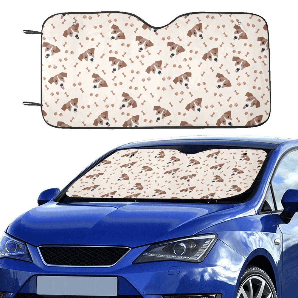Russell Terriers Paw Print Design LKS303 Car front Windshield Sun Shade