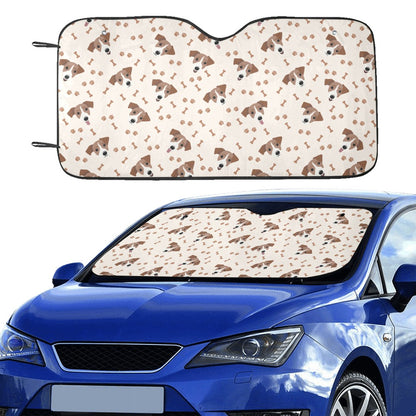 Russell Terriers Paw Print Design LKS303 Car front Windshield Sun Shade