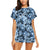 Tie Dye Dark Blue Print Design LKS306 Women's Short Pajama Set