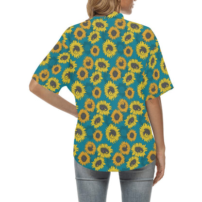 Sunflower Print Design LKS301 Women's Hawaiian Shirt