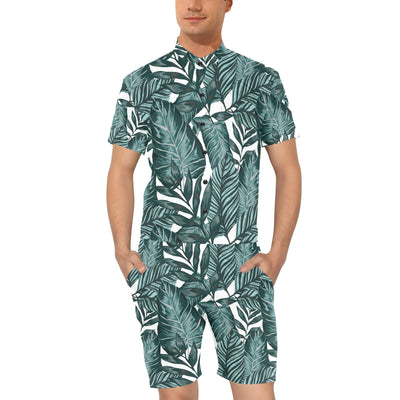 Tropical Palm Leaves Pattern Men's Romper