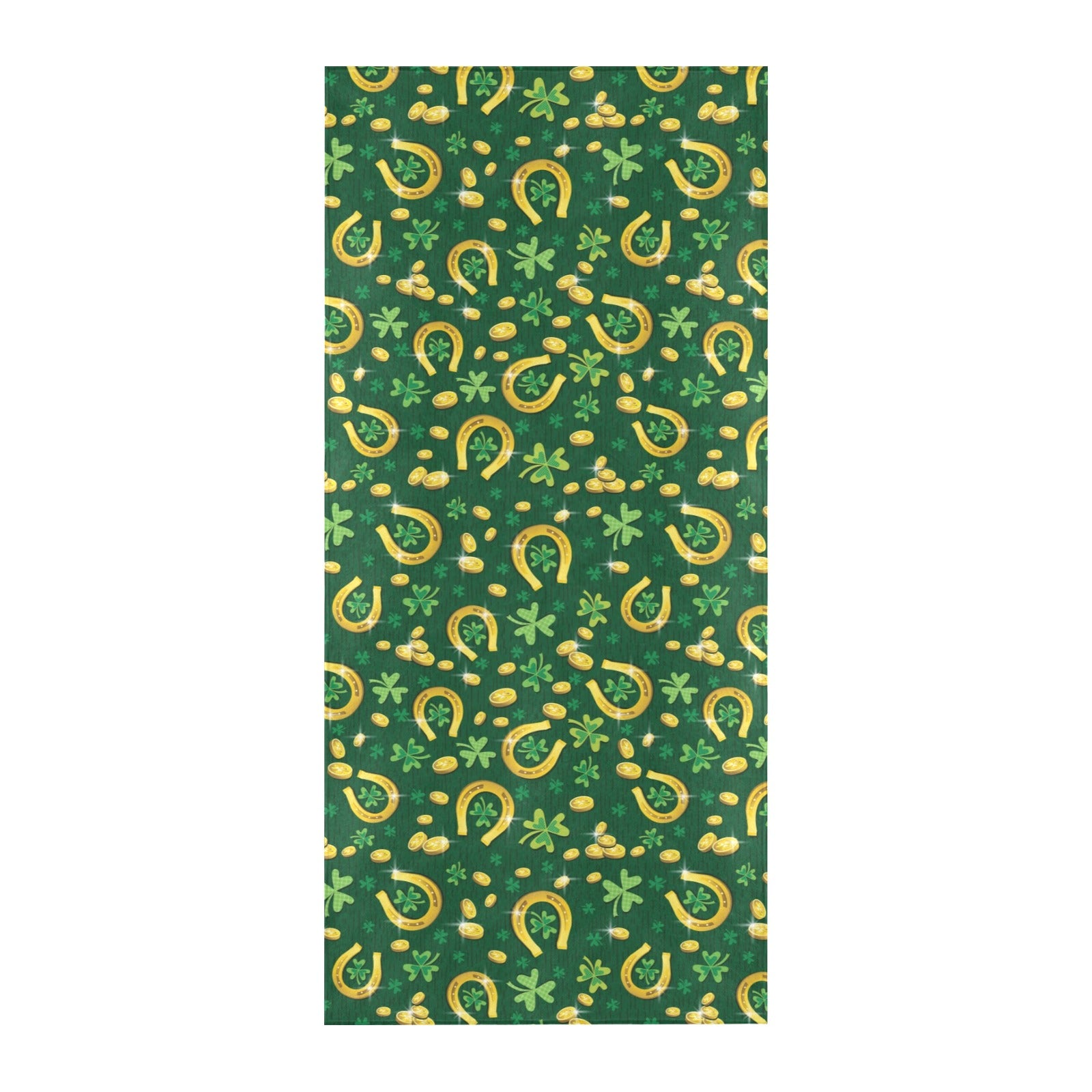 Shamrock Horse Shoes Saint Patrick's Day Print Design LKS307 Beach Towel 32" x 71"