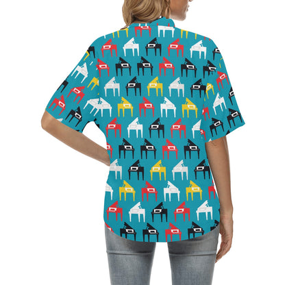 Piano Print Design LKS403 Women's Hawaiian Shirt