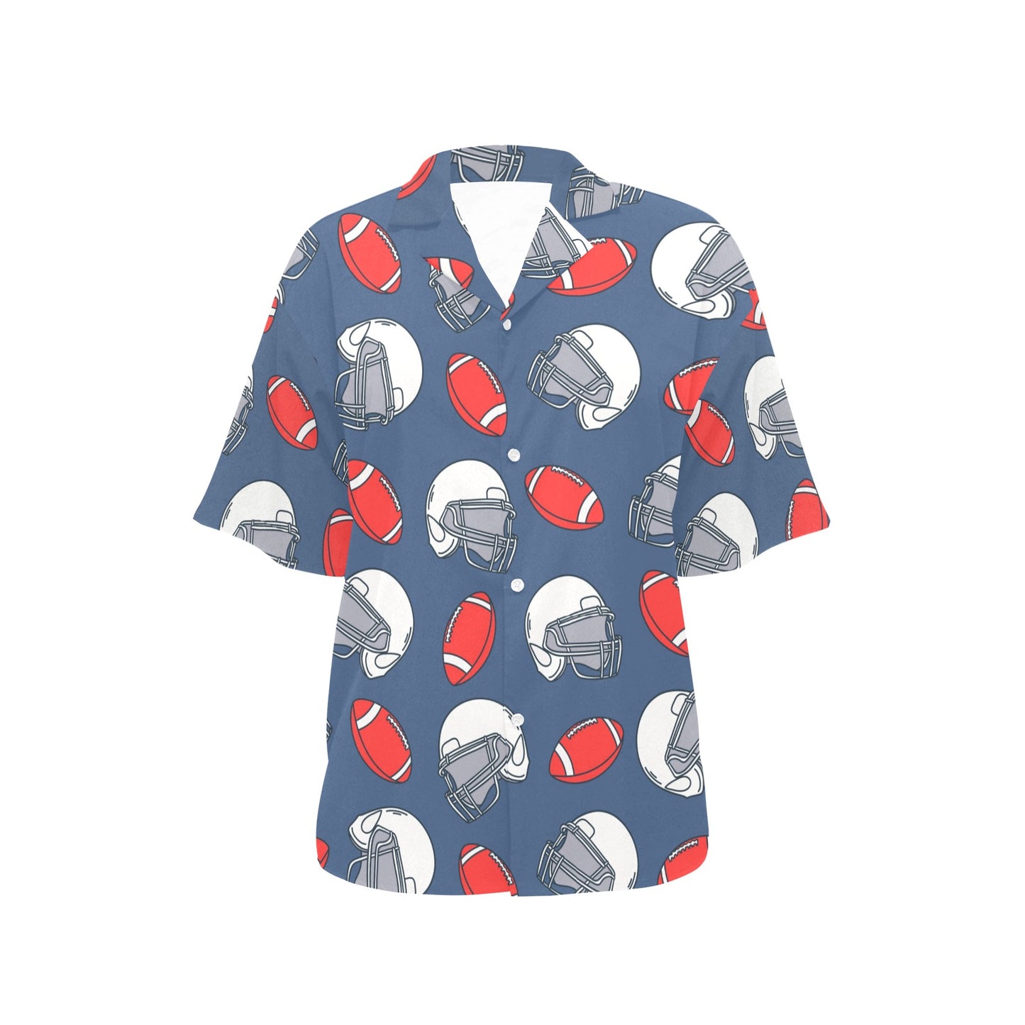 American Football Helmet Design Pattern Women's Hawaiian Shirt