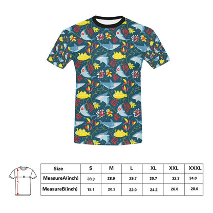 Scuba With Sharks Print Design LKS303 Men's All Over Print T-shirt