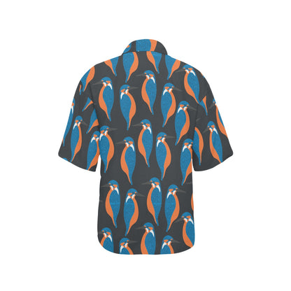 Kingfisher Pattern Print Design 03 Women's Hawaiian Shirt