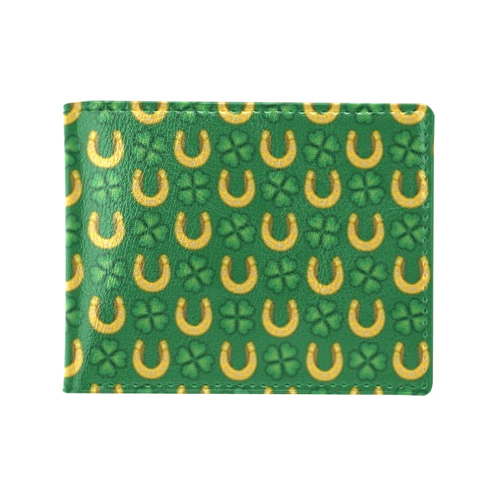 Shamrock Horseshoes Print Pattern Men's ID Card Wallet