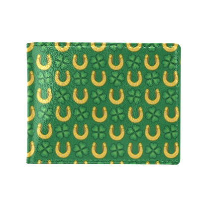 Shamrock Horseshoes Print Pattern Men's ID Card Wallet