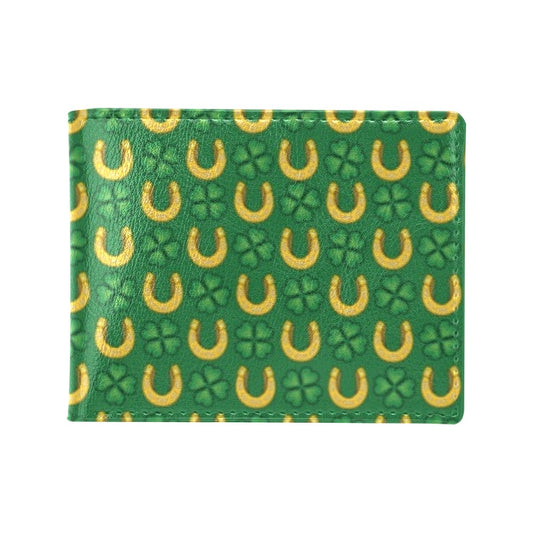 Shamrock Horseshoes Print Pattern Men's ID Card Wallet