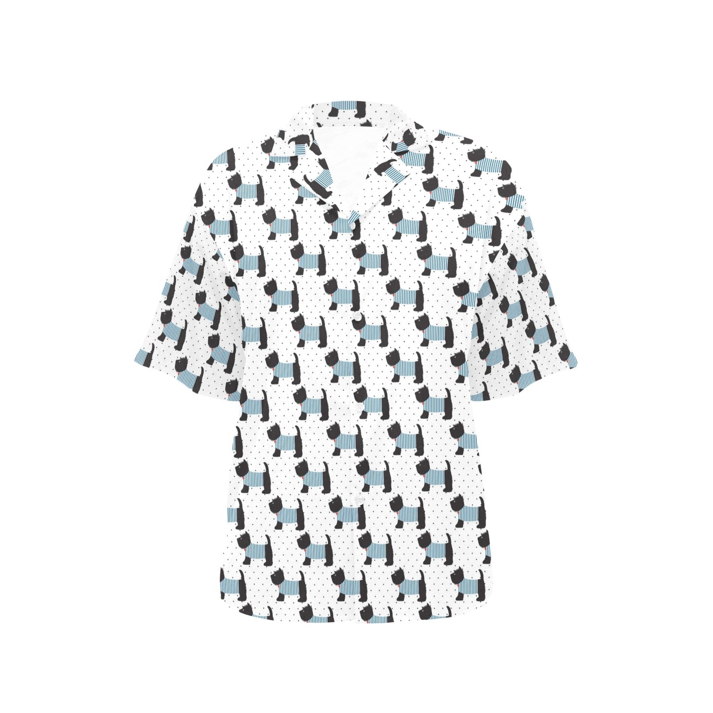 Scottish Terriers Print Design LKS3012 Women's Hawaiian Shirt