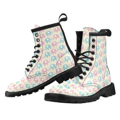 Elephant Baby Pastel Print Pattern Women's Boots